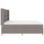 vidaXL Lit à ressorts avec matelas Taupe 200 x 200 cm tissu