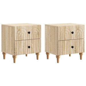 vidaXL Cabinet de chevet 2 Pièces Chêne Sonoma 43 x 34 5 x 48 cm