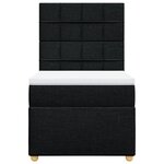 vidaXL Sommier à lattes de lit avec matelas Noir 100x200 cm Tissu