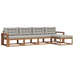 vidaXL Ensemble de canapés d'extérieur 5 pc Gris Naturel et Clair