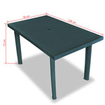 vidaXL Table de jardin Vert 126 x 76 x 72 cm Plastique