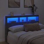 vidaXL Armoire tête de lit avec LED gris béton 160x17x102 cm