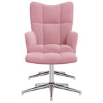 vidaXL Chaise de relaxation avec tabouret Rose Velours