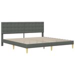 vidaXL Cadre de lit avec tête de lit Gris foncé 200 x 200 cm Tissu