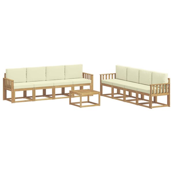 vidaXL Ensemble de canapés d'extérieur 9 pc Blanc et crème