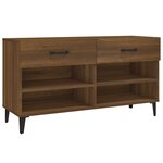 vidaXL Meuble à chaussures Chêne marron 102x35x55 cm Bois d'ingénierie