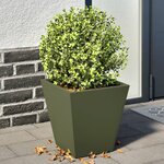 vidaXL Jardinières 2 Pièces vert olive 30x30x30 cm acier