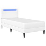 vidaXL Cadre de lit avec bandes LED Blanc 80 x 200 cm Simili cuir