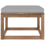 vidaXL Repose-pied de jardin avec coussin gris