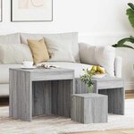 vidaXL Tables gigognes 3 Pièces Sonoma gris Bois d'ingénierie