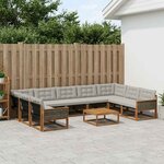 vidaXL Ensemble de canapés d'extérieur 10 Pièces Naturel et gris clair