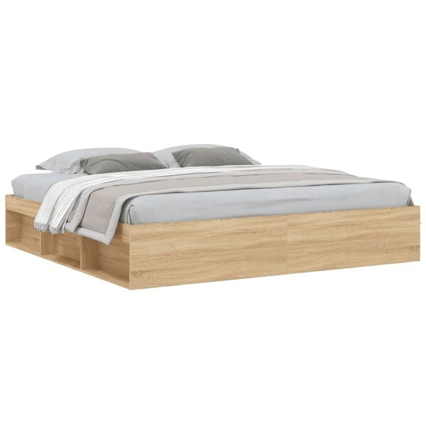 vidaXL Cadre de lit chêne sonoma 200x200 cm