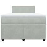 vidaXL Sommier à lattes de lit et matelas gris clair 120x190cm velours