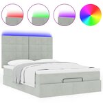 vidaXL Cadre de lit ottoman avec matelas gris clair 140x200 cm velours