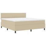 vidaXL Lit à ressorts avec matelas & lumière LED verte en tissu en velours côtelé gris foncé