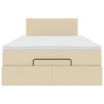 vidaXL Lit ottoman avec matelas et LED crème 120x190 cm tissu