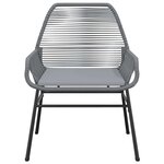 vidaXL Ensemble à manger jardin coussins 5 Pièces gris poly rotin verre