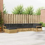 vidaXL Ensemble de canapés d'extérieur 7 Pièces Blanc et anthracite