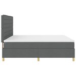 vidaXL Lit Box Spring avec Matelas & LED Gris Foncé 200x200 cm Tissu