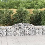 vidaXL Paniers à gabions arqués 17 Pièces 300x30x60/80 cm Fer galvanisé