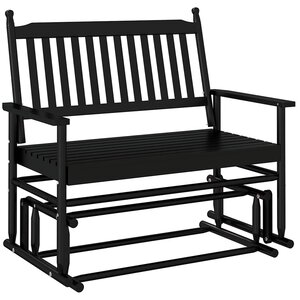 vidaXL Banc balancelle noir 118x70x104 5 cm bois massif de peuplier