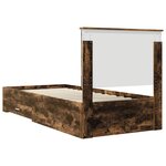 vidaXL Cadre de lit Chêne fumé 90 x 200 cm Bois d'ingénierie