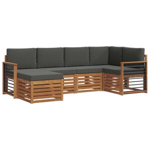 vidaXL Ensemble de canapés d'extérieur 6 pc Naturel et Anthracite