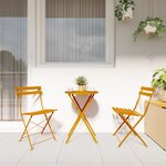Set de bistro pliable 3 pièces jaune moutarde en acier