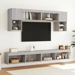 vidaXL Meubles TV avec lumières LED 2 Pièces sonoma gris 100x30x30 cm