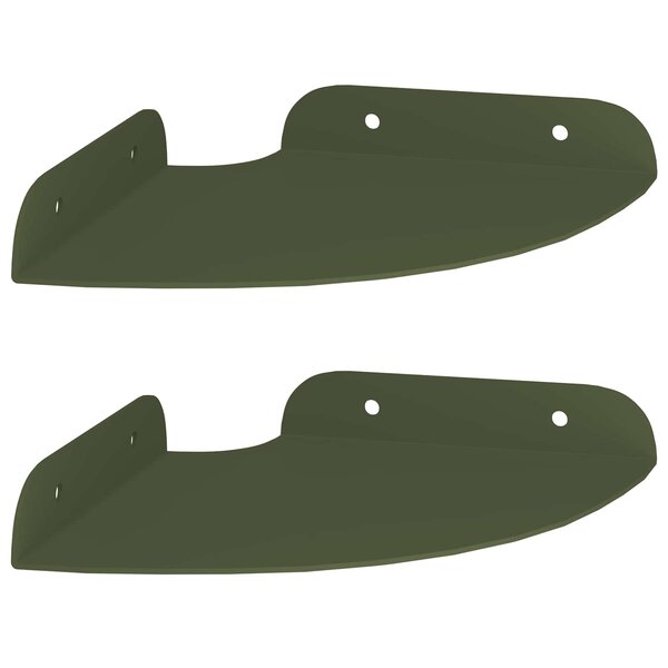vidaXL Étagère flottante avec étagère 2 Pièces Vert olive 15 x 15 x 2 cm