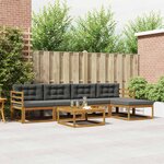 vidaXL Ensemble de canapés d'extérieur 6 Pièces Naturel et Anthracite