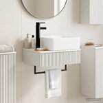 vidaXL Basin de lavage mural Blanc 53 x 35 x 39 cm Bois d'ingénierie