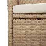 vidaXL Ensemble à manger de jardin et coussins 7 Pièces beige poly rotin