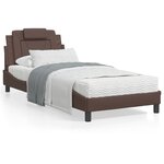 vidaXL Cadre de lit avec tête de lit Marron 90x200 cm Similicuir