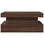 vidaXL Table basse avec lumières LED chêne marron 90x50x40 cm