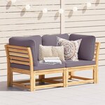 vidaXL Canapé de jardin avec coussins 2 places bois massif d'acacia