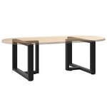 vidaXL Pieds de table basse en T  2 pièces  noir  70 x 25 x (42-43) cm  acier