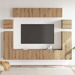 vidaXL Meuble TV 8 Pièces Marron 30 5 x 30 x 90 cm Bois d'ingénierie