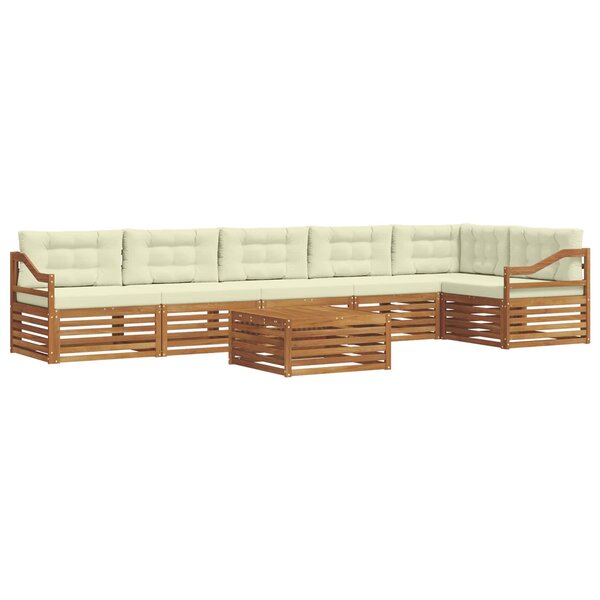 vidaXL Ensemble de canapés d'extérieur 7 pc Naturel et Crème