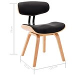 vidaXL Chaises à manger lot de 2 noir bois courbé et similicuir
