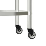 vidaXL Table de travail de cuisine avec étagère 110x55x150 cm inox