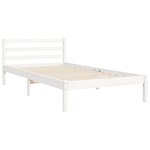 vidaXL Cadre de lit sans matelas blanc bois massif