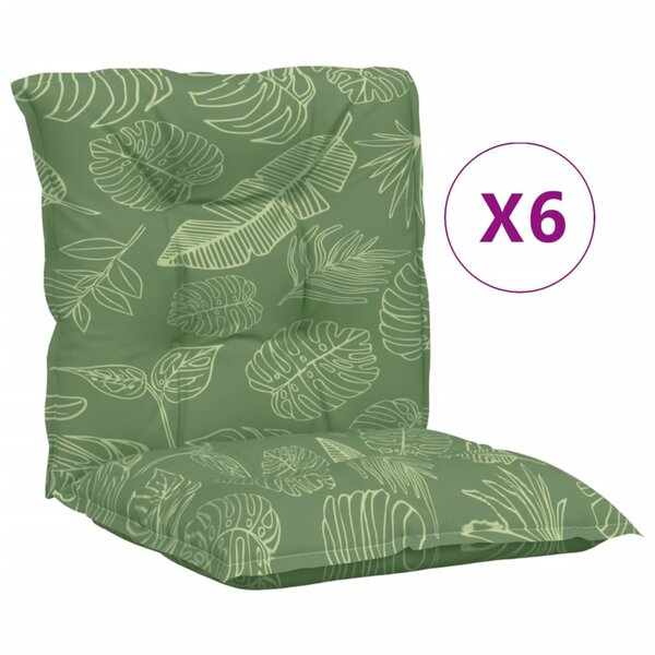 vidaXL Coussins de chaise à dossier bas lot de 6 modèle de feuille
