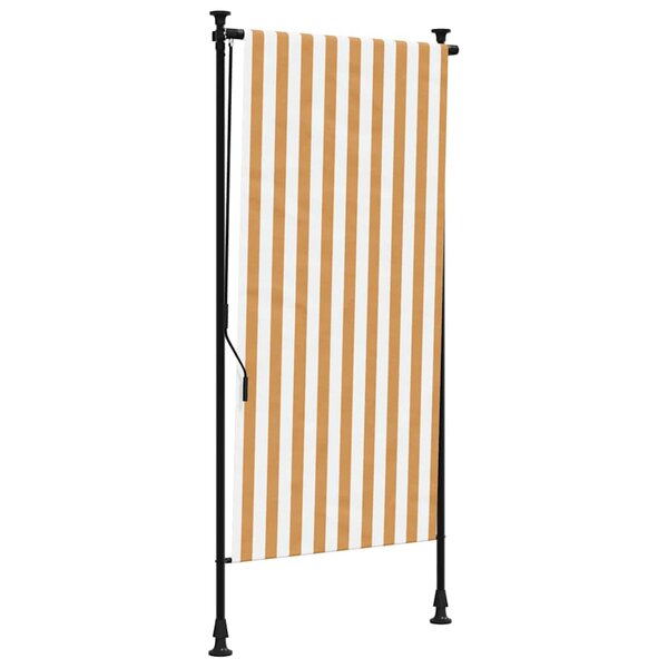 vidaXL Store roulant d'extérieur orange et blanc 120x270cm tissu acier