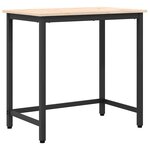 vidaXL table Naturel 80 x 50 x 77 cm Bois d'ingénierie et acier