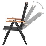vidaXL Chaises de jardin pliables lot de 4 aluminium et textilène noir