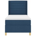 Lit à ressorts vidaXL avec matelas bleu 90x200 cm en tissu