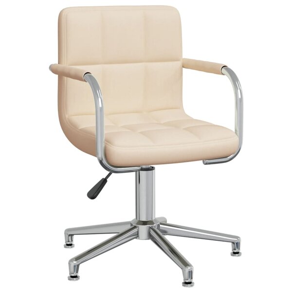 vidaXL Chaise pivotante de salle à manger Crème Tissu