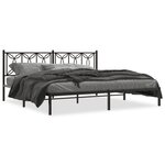 vidaXL Cadre de lit métal sans matelas avec tête de lit noir 193x203cm