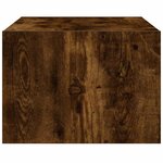 vidaXL Meuble TV avec lumières LED chêne fumé 75x35 5x25 cm